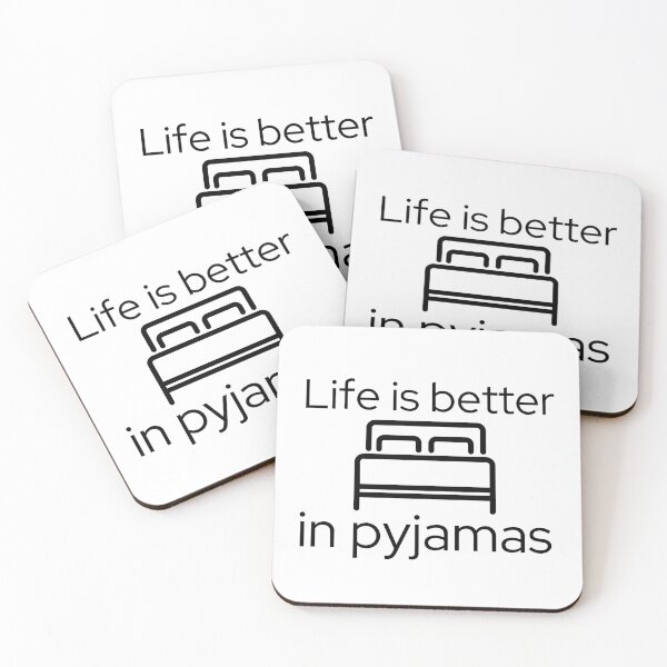 Item preview, Life is Better in Bed Pyjamas White Background designed and sold by SweetAndSpice.