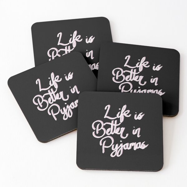 Item preview, Life is better in Pyjamas Pink typography  designed and sold by ToriaScarlett.