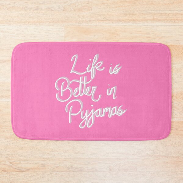 Item preview, Life is better in Pyjamas Pink typography  designed and sold by ToriaScarlett.