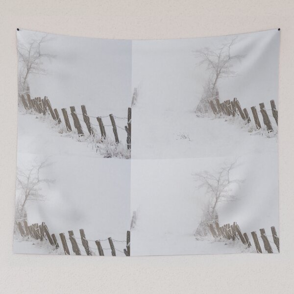 Item preview, Snowy dirt road, pasture, pasture fence, frost, snow, winter designed and sold by Ingo Gerlach.
