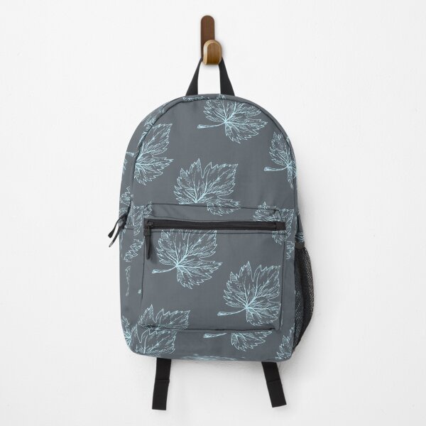 Item preview, Pale cyan maple leaves on grey background designed and sold by fowons.