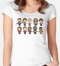 The Walking Dead - Main Characters Chibi - AMC Walking Dead Women's Fitted Scoop T-Shirt