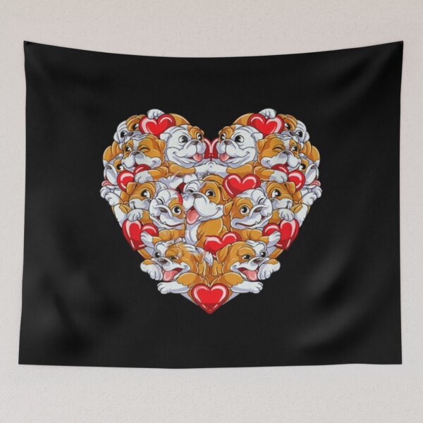 Item preview, English bulldog Valentine Tshirt designed and sold by Unique-Tees.
