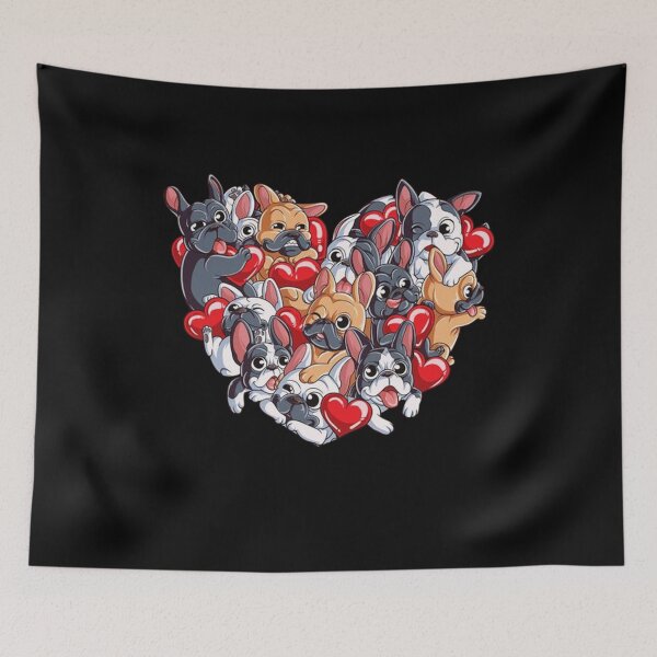 Item preview, French bulldog Valentine Tshirt designed and sold by Unique-Tees.