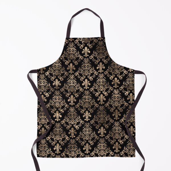 Item preview, Fleur-de-lis pattern gold on black designed and sold by k9printart.