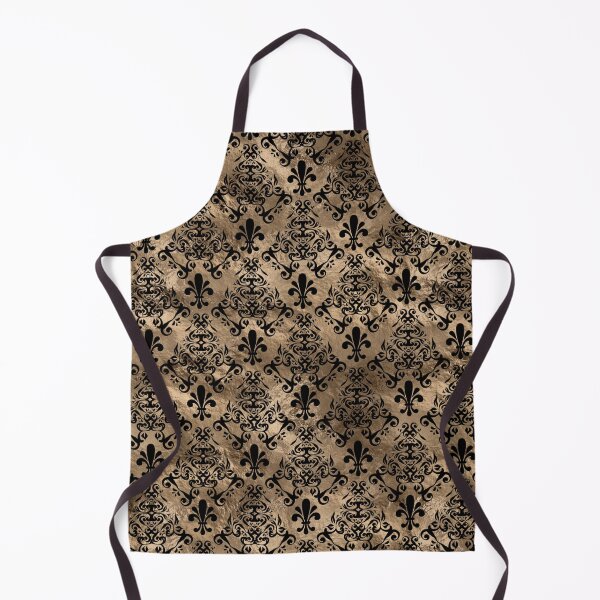 Item preview, Fleur-de-lis pattern black on gold designed and sold by k9printart.