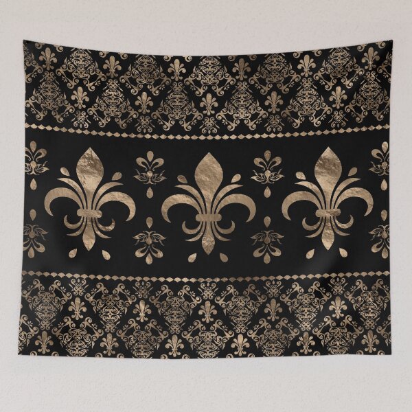 Item preview, Luxury black and gold Fleur-de-lis ornament  designed and sold by k9printart.