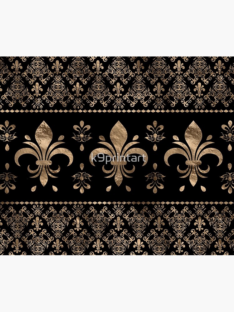 Black & Gold Fleur-de-Lis