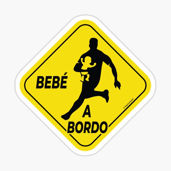 "Yellow Warning Sign - Baby On Board Rugby" Sticker For Sale By ...