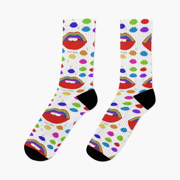 Item preview, # Pride Love & kisses rainbow lips  designed and sold by Leatextileart.