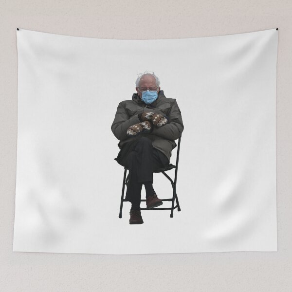 Item preview, Bernie Sanders Folding Chair Mittens Meme designed and sold by flyrocket.