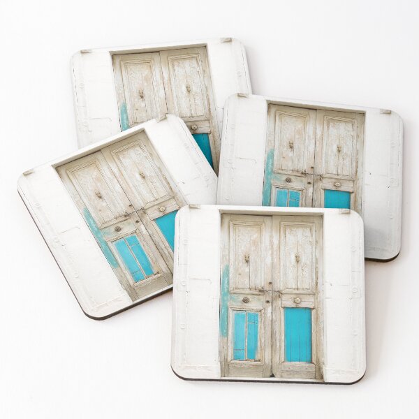 Item preview, Old wooden door with turquoise paint residue designed and sold by Melissa Peltenburg.
