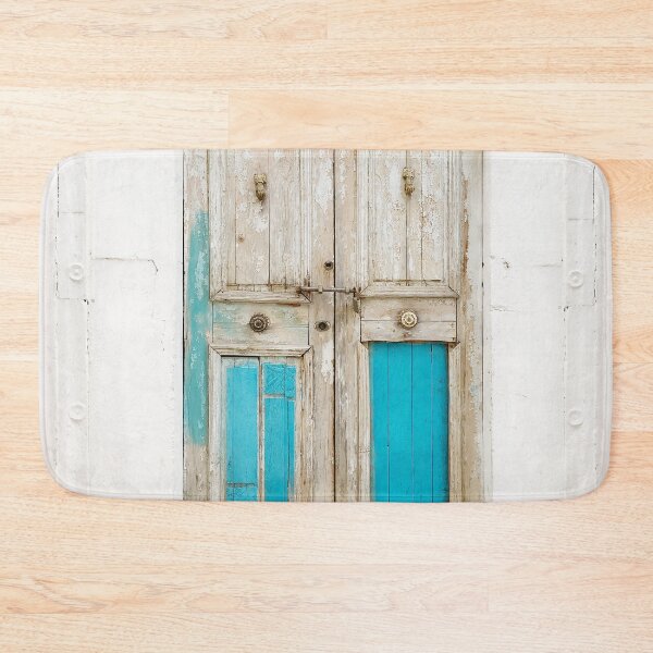 Item preview, Old wooden door with turquoise paint residue designed and sold by Melissa Peltenburg.