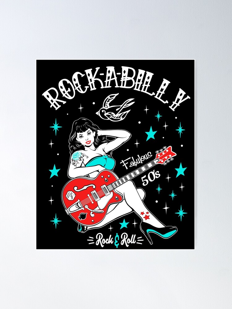 Rockabilly Pin Up Girl Sock Hop Rocker Vintage Classic Rock and Roll Music  | Poster