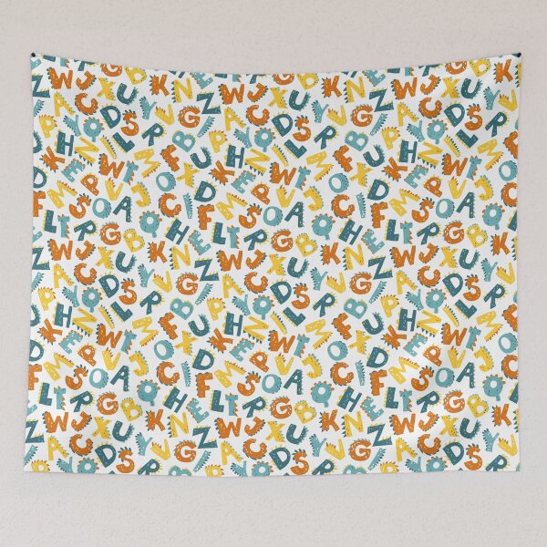 Item preview, Dino Alphabet abc Seamless Pattern designed and sold by SSK Designs.