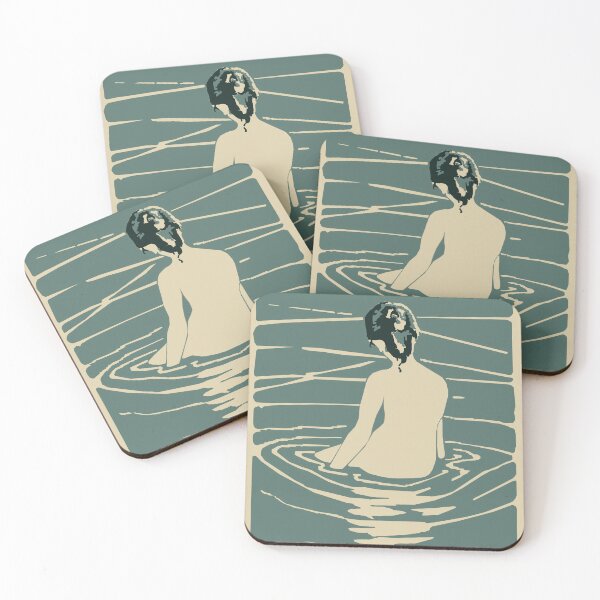 Item preview, Vintage Japanese Style art nouveau  Style mid century modern Zen Bather designed and sold by adrienne75.