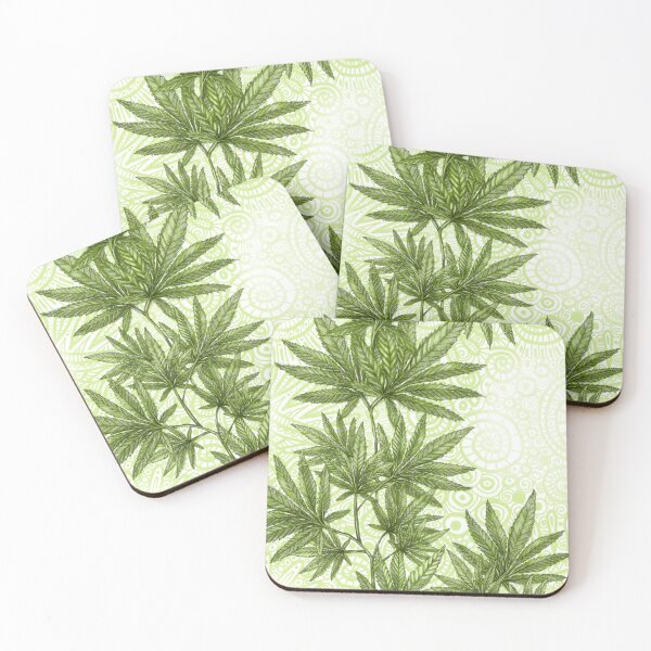 Item preview, Hemp Plant on Green Spirals designed and sold by Cherie Roe Dirksen.