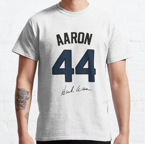 Vintage Hammerin Hank Aaron #44 Long-Sleeve T-Shirt T-Shirt, Retro Braves  Tee