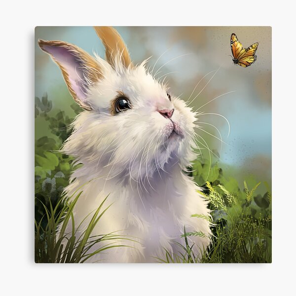 Lapin blanc Impression sur toile