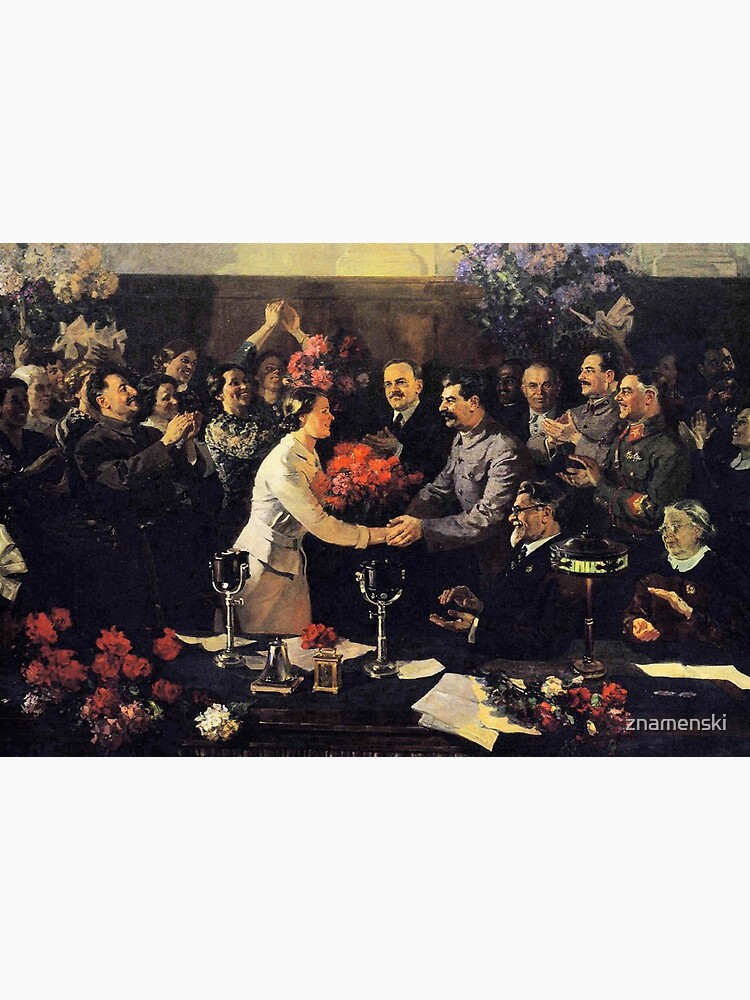 A political poster, the Soviet Union, Stalin, the leadership of the Soviet Union, the people, applause by znamenski