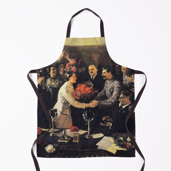 A political poster, the Soviet Union, Stalin, the leadership of the Soviet Union, the people, applause Apron