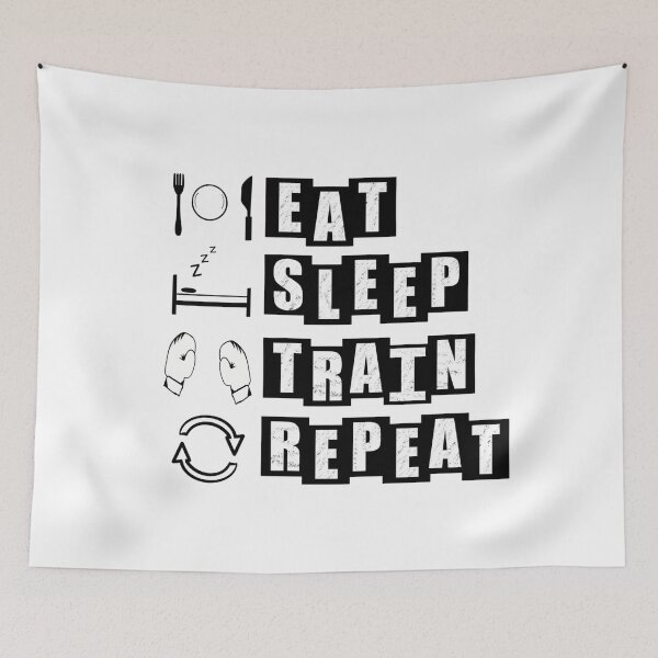 Item preview, Eat, Sleep, Train, Repeat for Boxing - white designed and sold by BusyMonkeys.