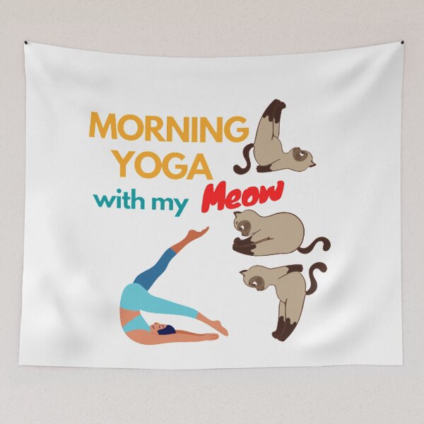 Item preview, Morning Yoga with my Meow designed and sold by lotusbud.