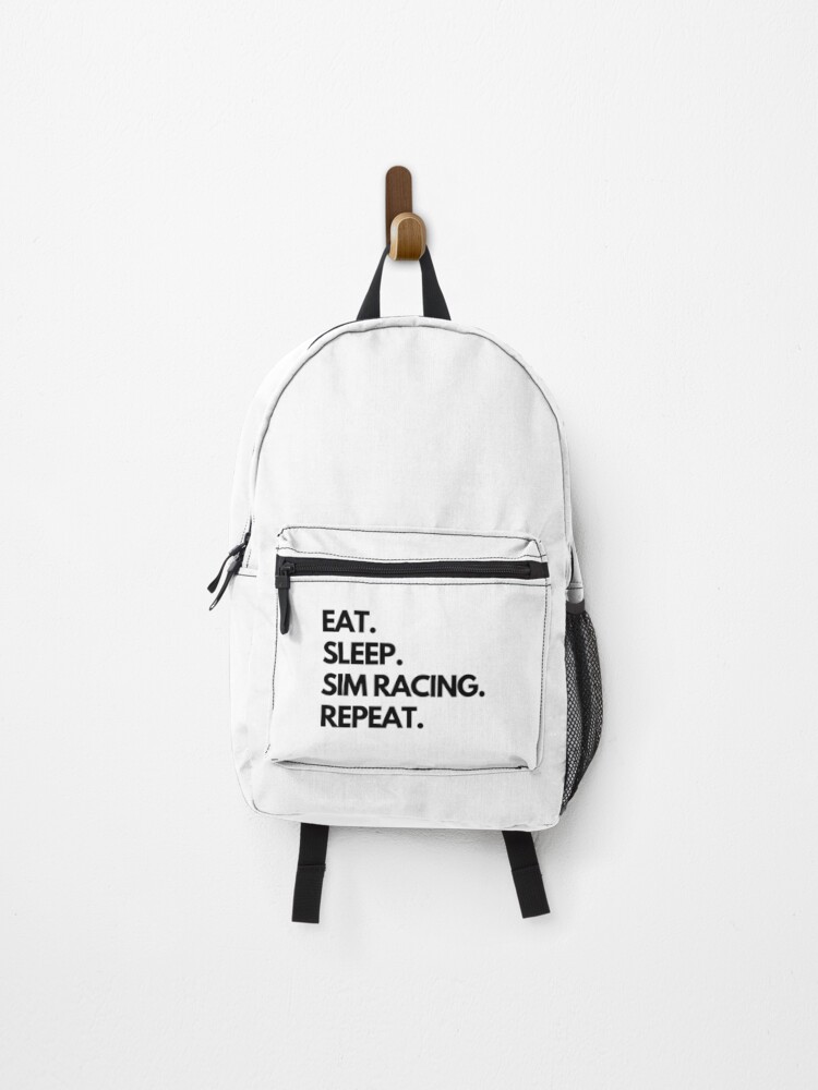 Thumbnail 1 of 3, Backpack, Eat Sleep Sim Racing Repeat designed and sold by TheGreekGuy.