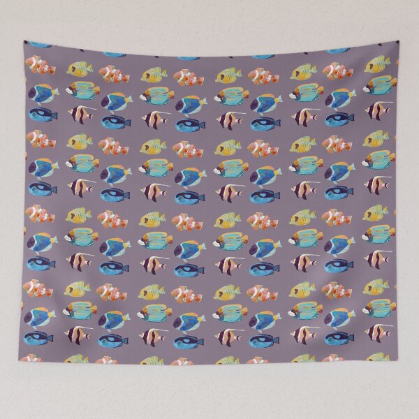 Item preview, Purple Tropical Fish Pattern designed and sold by Amundahjane.