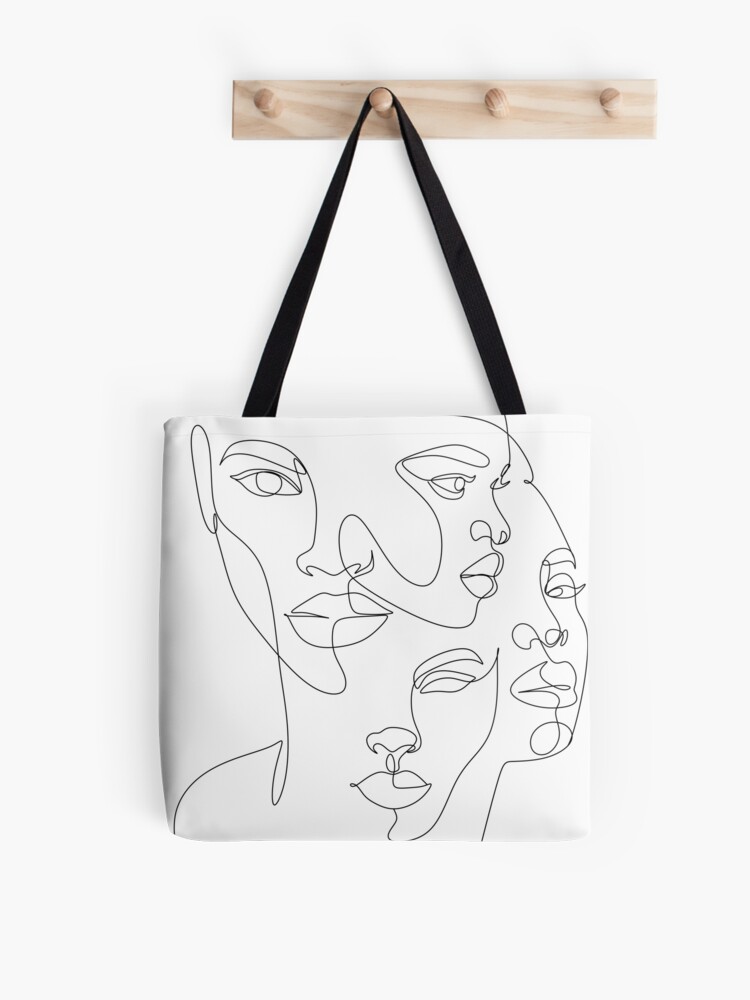 Minimalist Feminist Faces - Line Drawing Stainless Steel Wide Mouth Water  Bottle