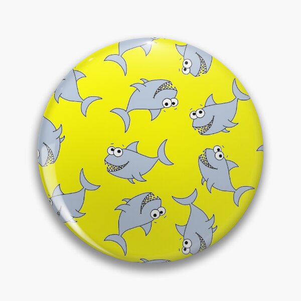Item preview, Happy Sharks on Happy Yellow designed and sold by Adrienne Body.