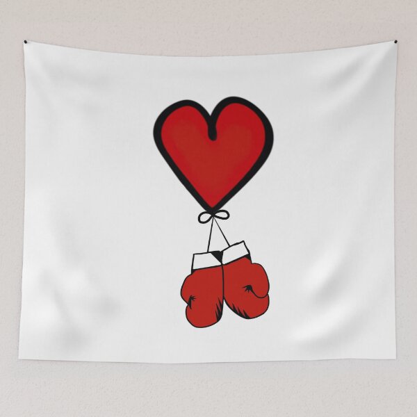 Item preview, I Love Boxing with red Gloves - White  designed and sold by BusyMonkeys.