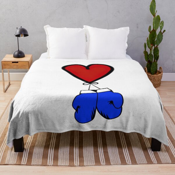 Item preview, I Love Boxing with blue Gloves - White  designed and sold by BusyMonkeys.