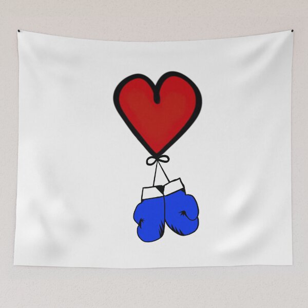 Item preview, I Love Boxing with blue Gloves - White  designed and sold by BusyMonkeys.