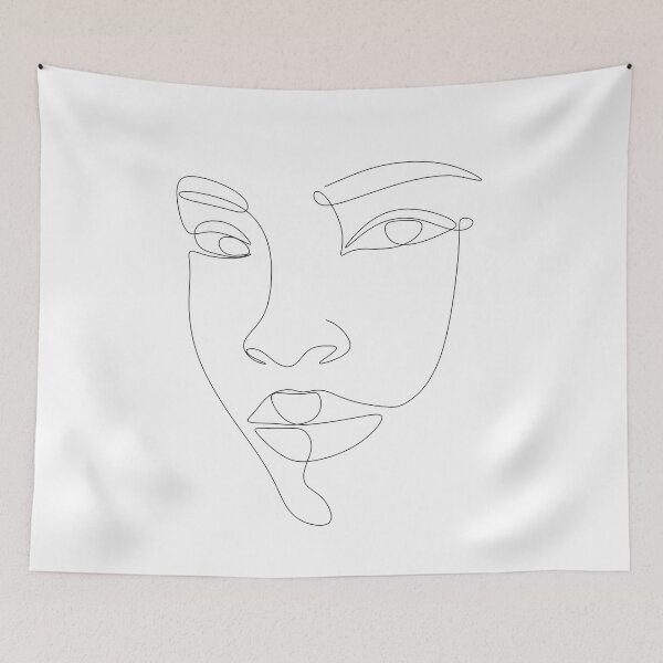 Item preview, Black Woman Portrait Line Drawing, Afro Woman designed and sold by OneLinePrint.
