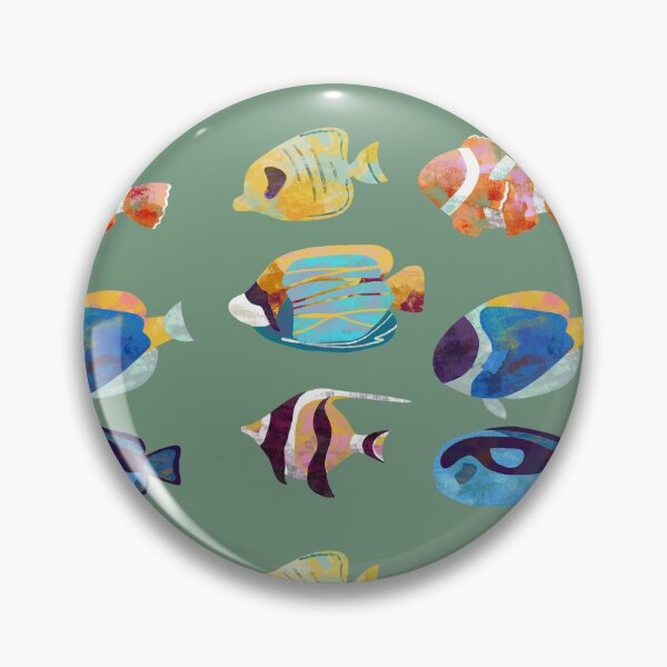 Item preview, Tropical Fish Pattern, dusty green designed and sold by Amundahjane.