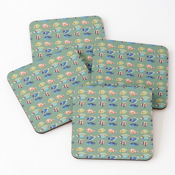 Item preview, Tropical Fish Pattern, dusty green designed and sold by Amundahjane.