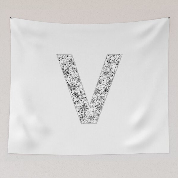 Item preview, Letter V Zentangle designed and sold by Pavnud.
