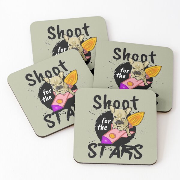 Item preview, SHOOT FOR THE STARS cute puppy dog rocket (dark) designed and sold by SolidEarthArt.