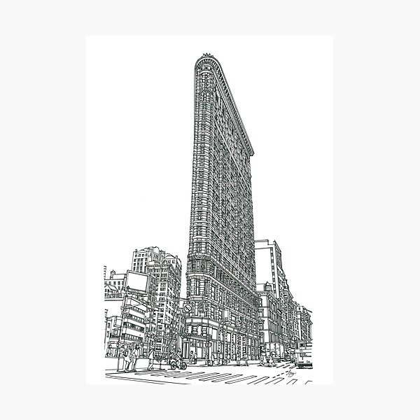 Dibujo De La Ilustración Del Edificio Flatiron En La Ciudad De Nueva York  Imagen Editorial Ilustración De Estilo, Incompleto: 191101085