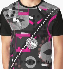 Florescent Pink Black Vector Graphic T-Shirt