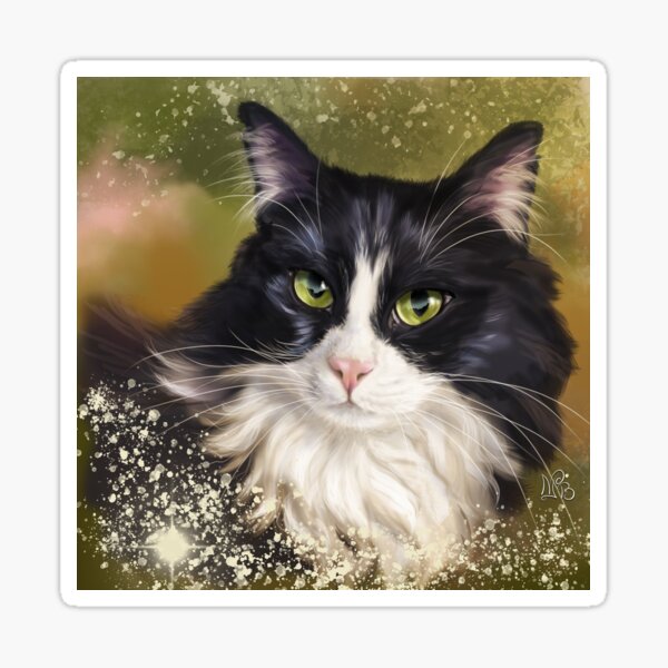 Black and white cat Sticker