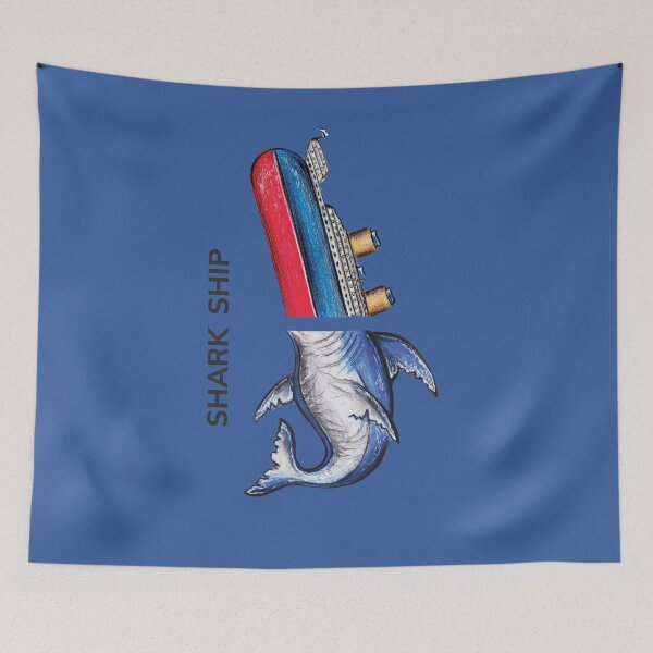 Item preview, SHARK SHIP by FrankenDuo mariner blue designed and sold by FrankenDuo.