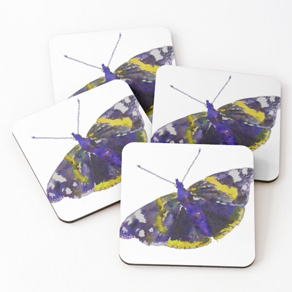 Item preview, Red Admiral Butterfly Yellow designed and sold by ImpPrintsArt.