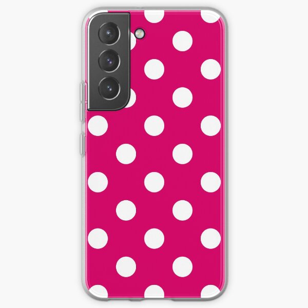 Extra Large White on Dark Hot Pink Polka Dots Samsung Galaxy Soft Case