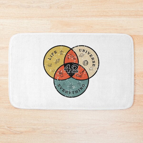 Item preview, 42 Don't Panic Life Universe Everything Hitchhiker Guide Galaxy designed and sold by Bumblebee29.