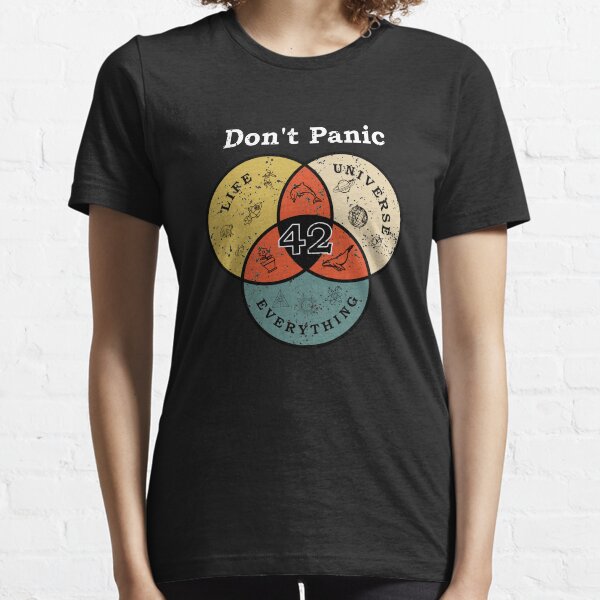 42 Don't Panic Life Universe Everything Hitchhiker Guide Galaxy Essential T-Shirt