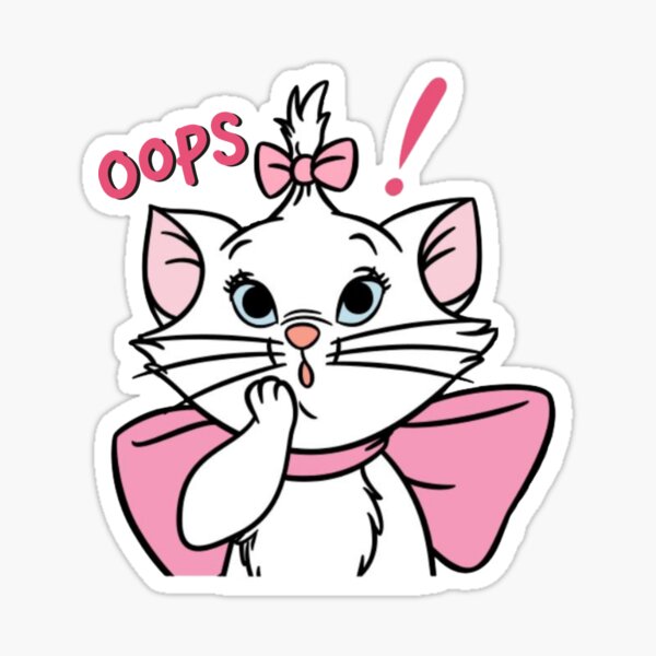 "oops i did it again. marie cute aristocats" Sticker for Sale by