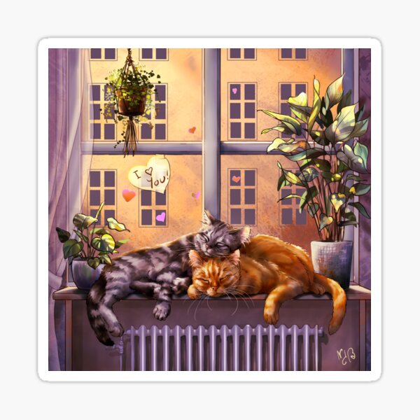 Valentine's cats Sticker