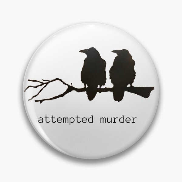 Item preview, Attempted Murder Funny Crow Bird T-shirt (black text) designed and sold by BirdWorksRI.